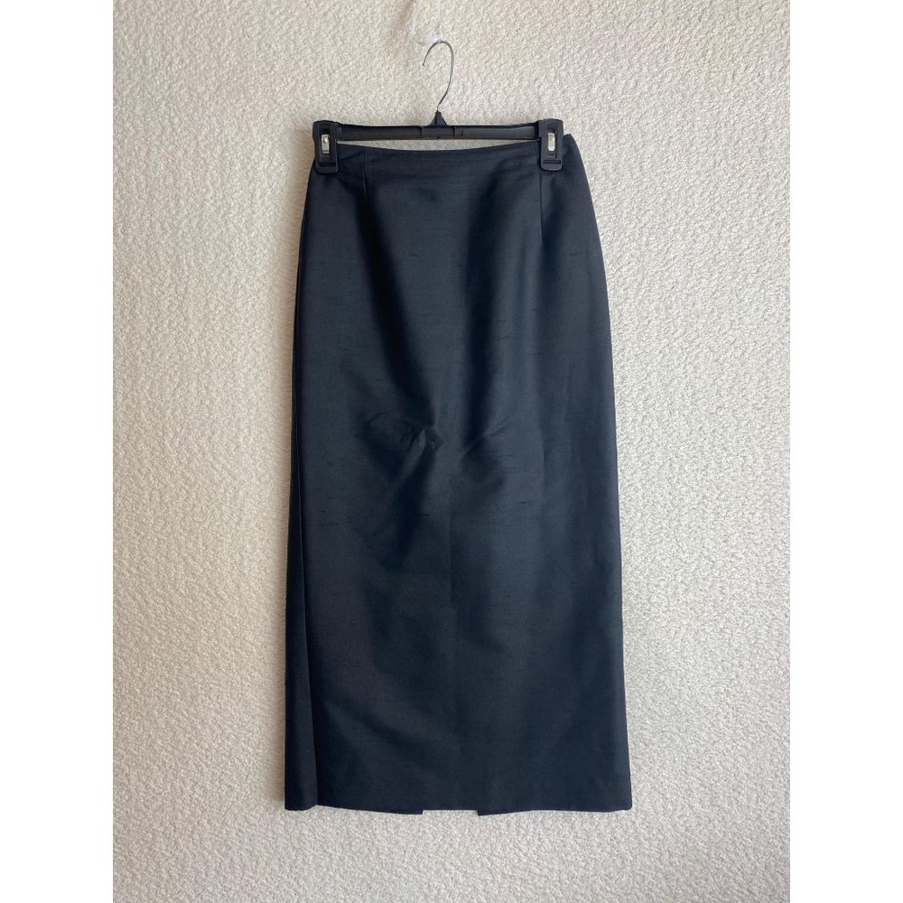 Anya Long Skirt Black Back Zip Closure Size 8 (Altered 2 inches Each Side)